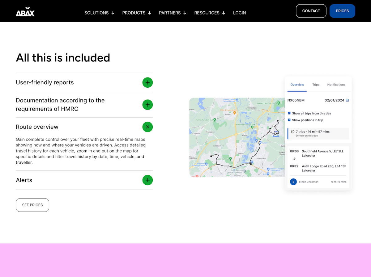 ABAX product page