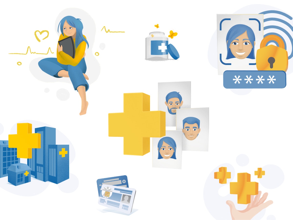 Illustrations created by digitalwert for BKK Linde