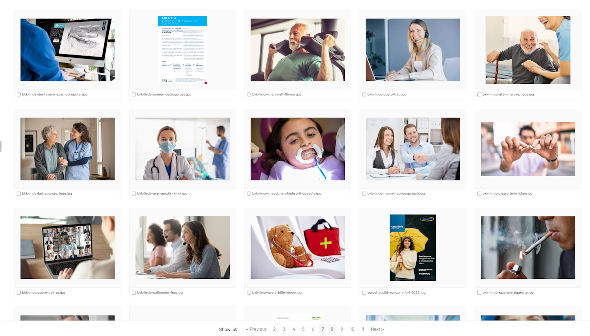 Snapshot of media assets management interface in DatoCMS.