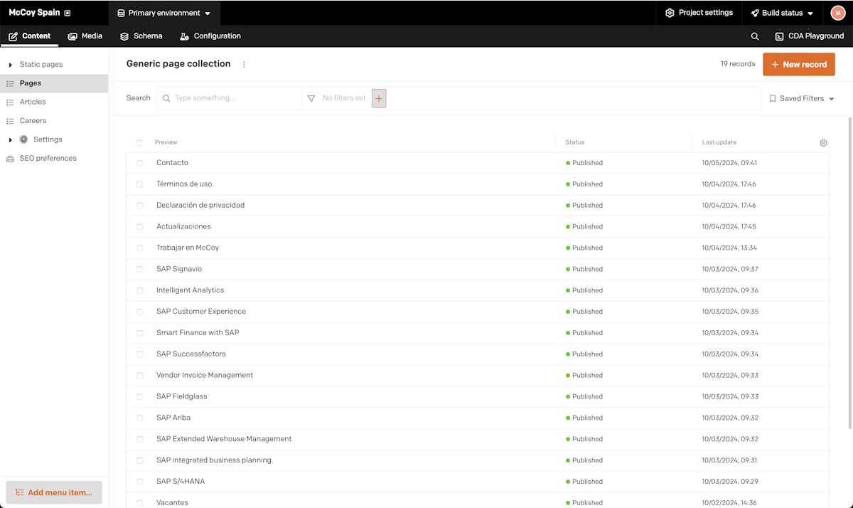 Dato screenshot - The Dutch Lab agency