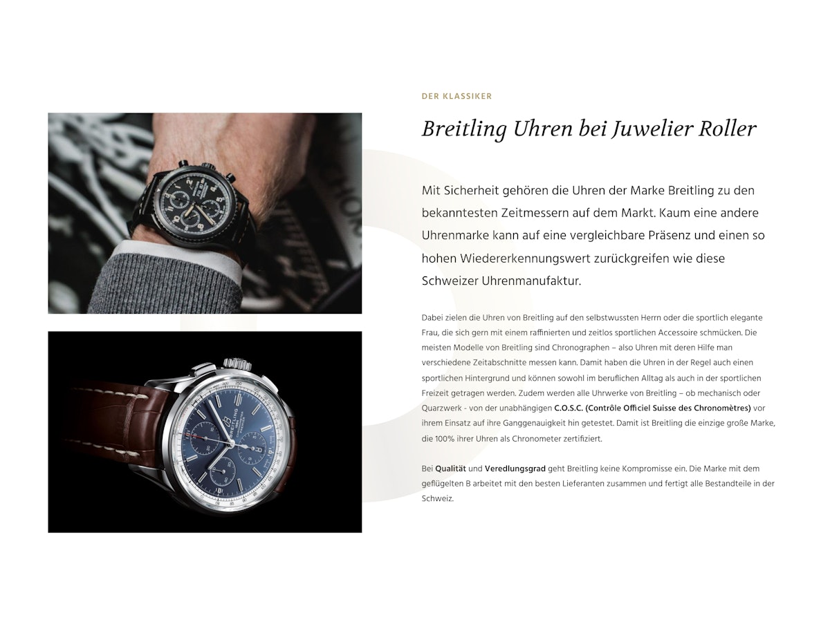 Website section with a product description.