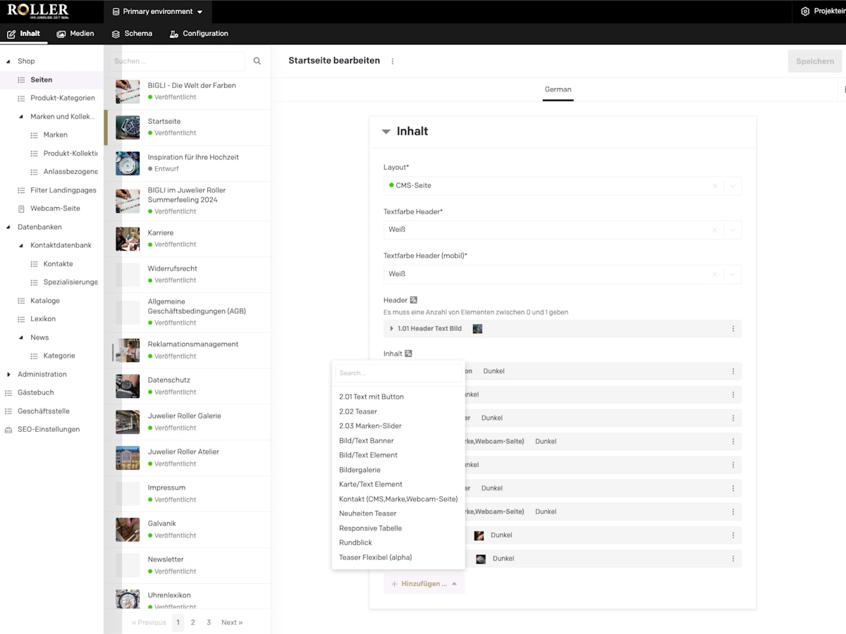 Overview of DatoCMS content infrastructure and site maintenance dashboard.