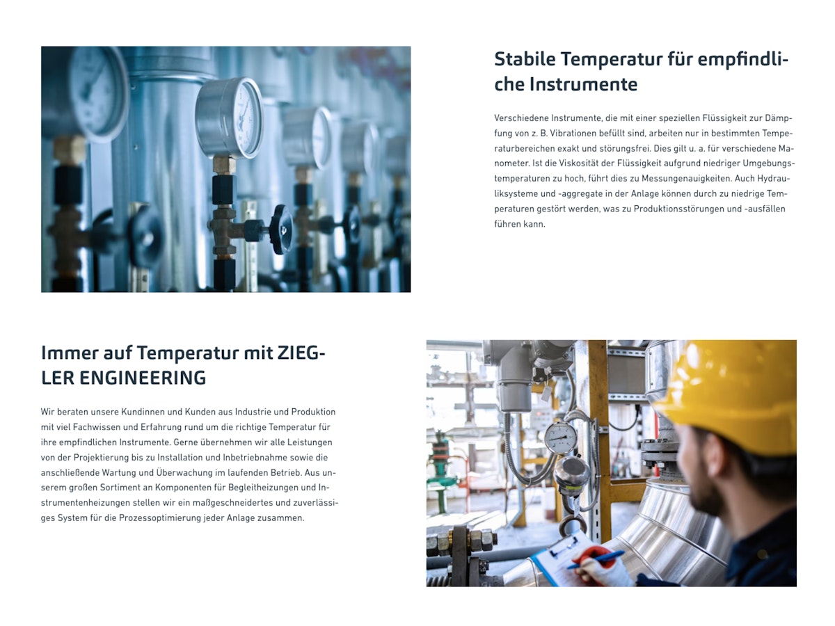 Homepage showcasing Media Text element