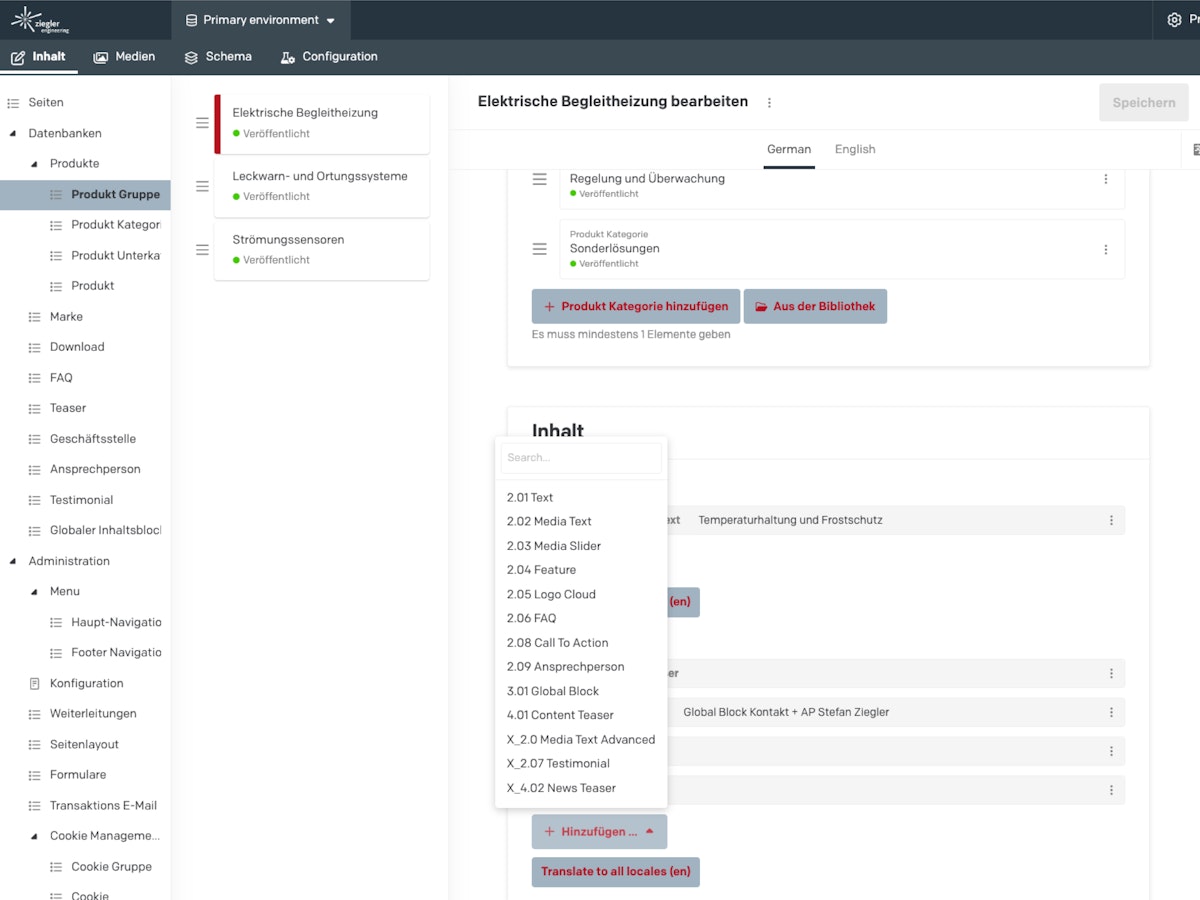 Overview of DatoCMS content infrastructure and site maintenance dashboard.