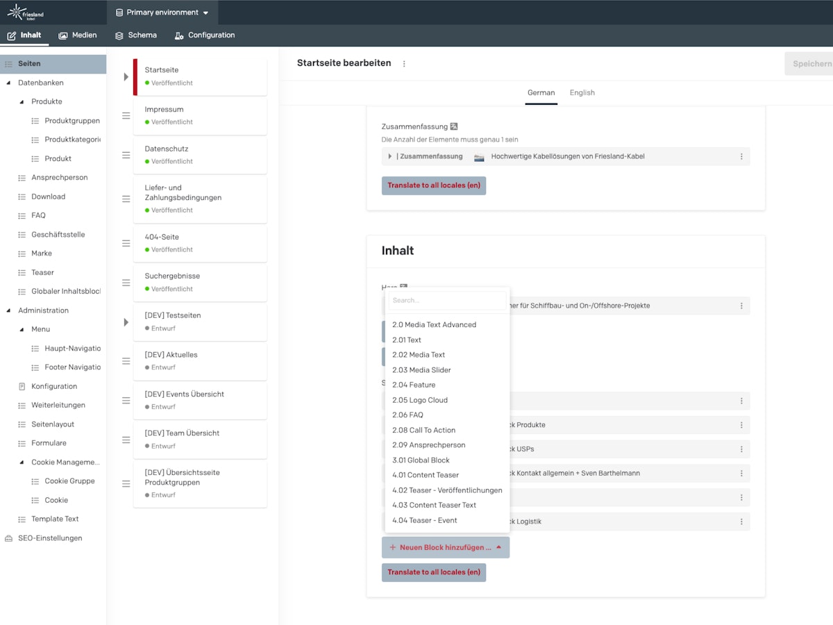 Overview of DatoCMS content infrastructure and site maintenance dashboard.
