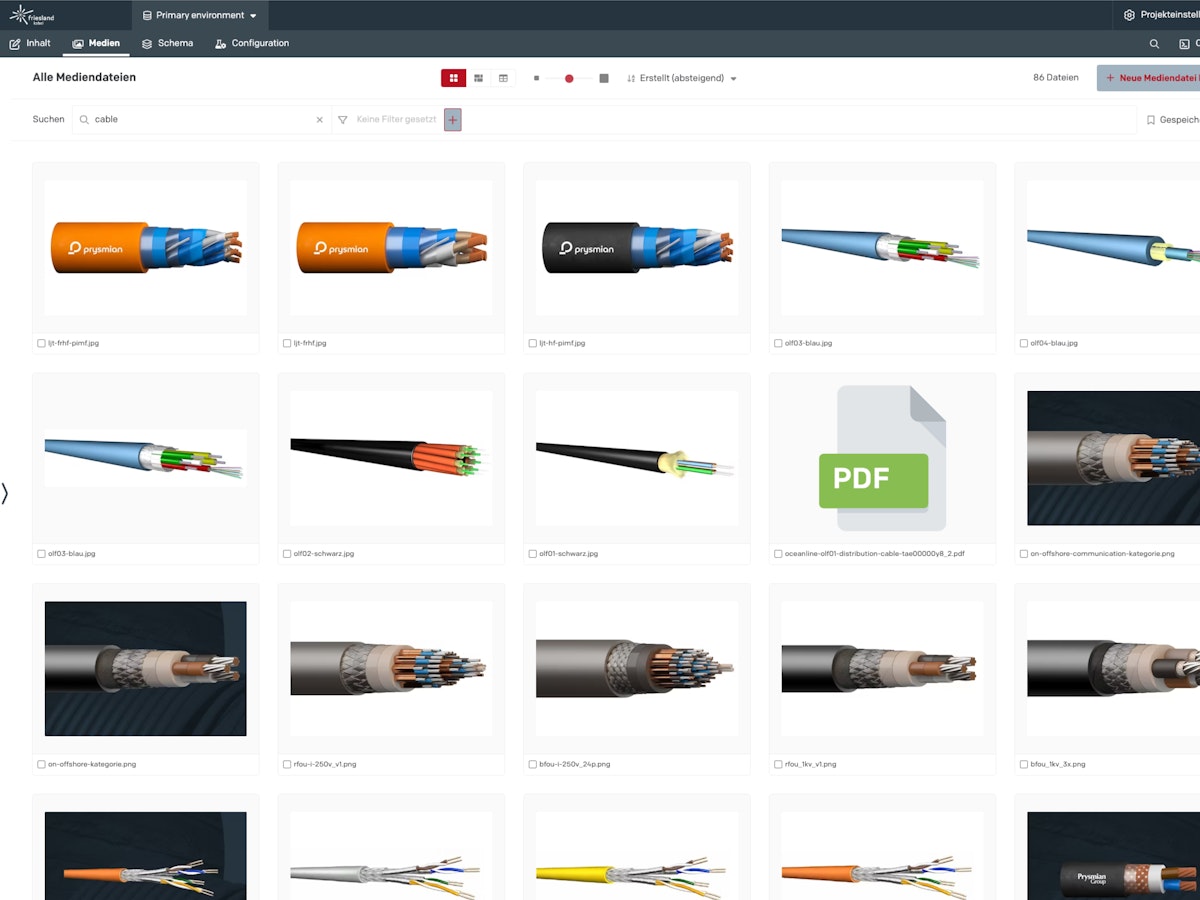 Snapshot of media assets management interface in DatoCMS.