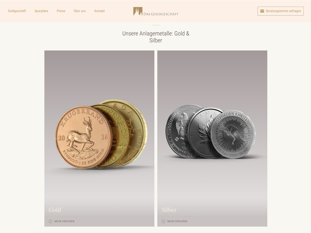 Gold and silver investment coins displayed side by side with inscriptions and animal motifs.