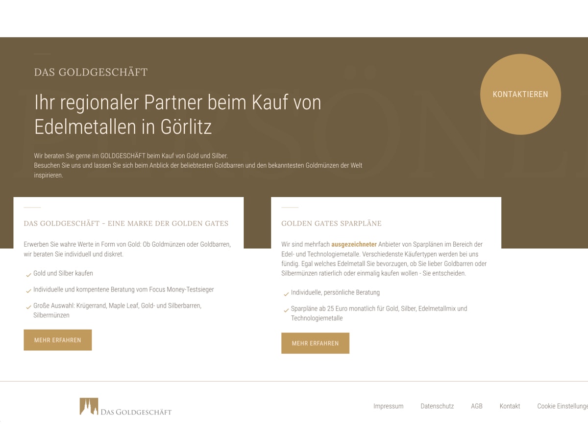 Das Goldgeschäft offering precious metal sales and advisory in Görlitz.