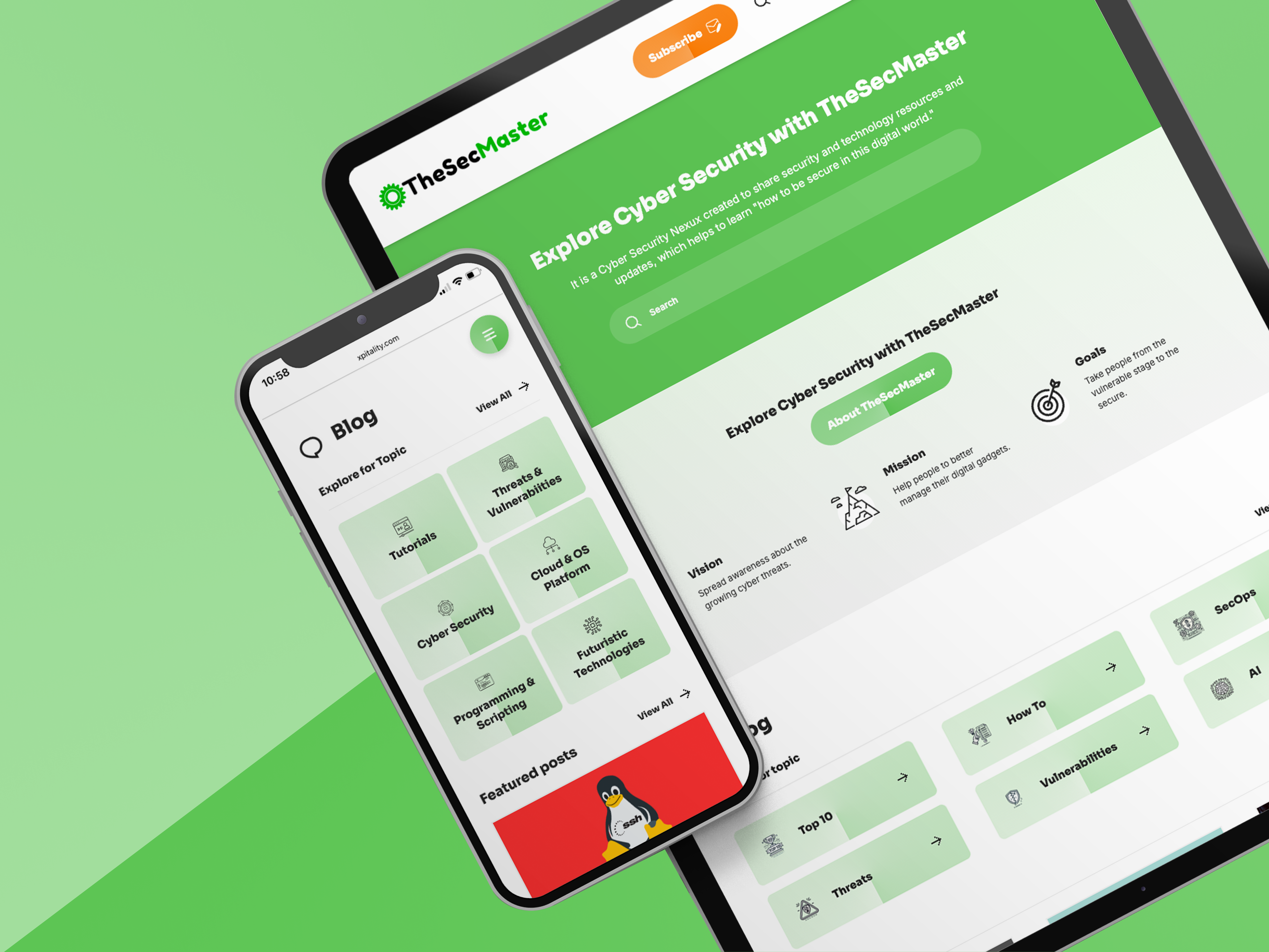 Devices showing the SecMaster website