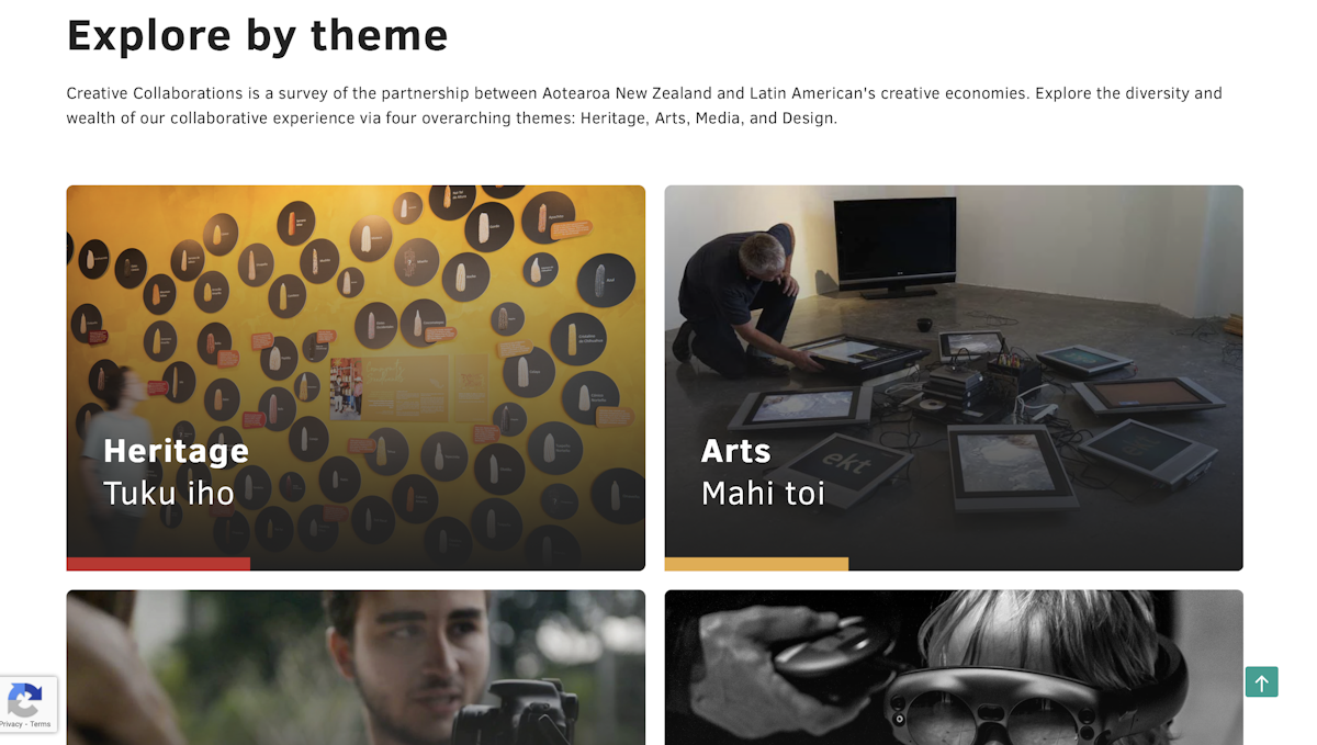 Creative Collaborations content browsing by theme