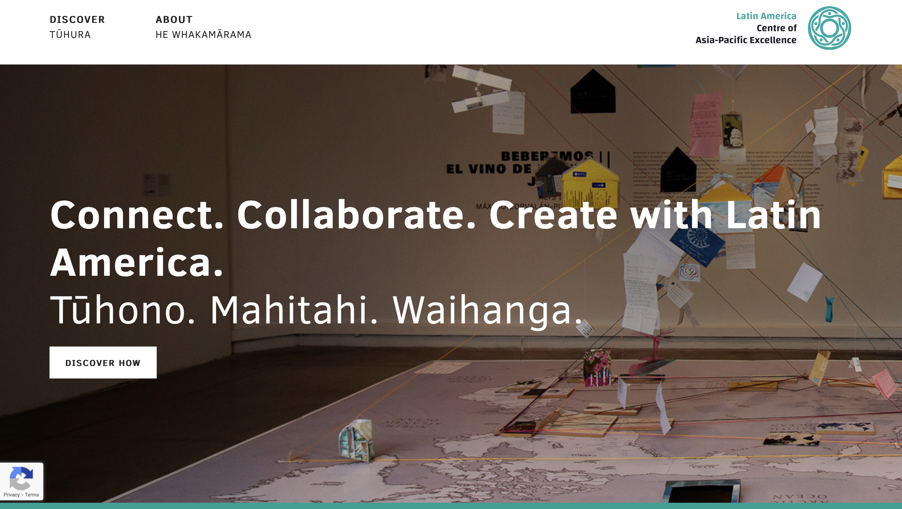 Creative Collaborations website homepage: Connect. Collaborate. Create with Latin America.
