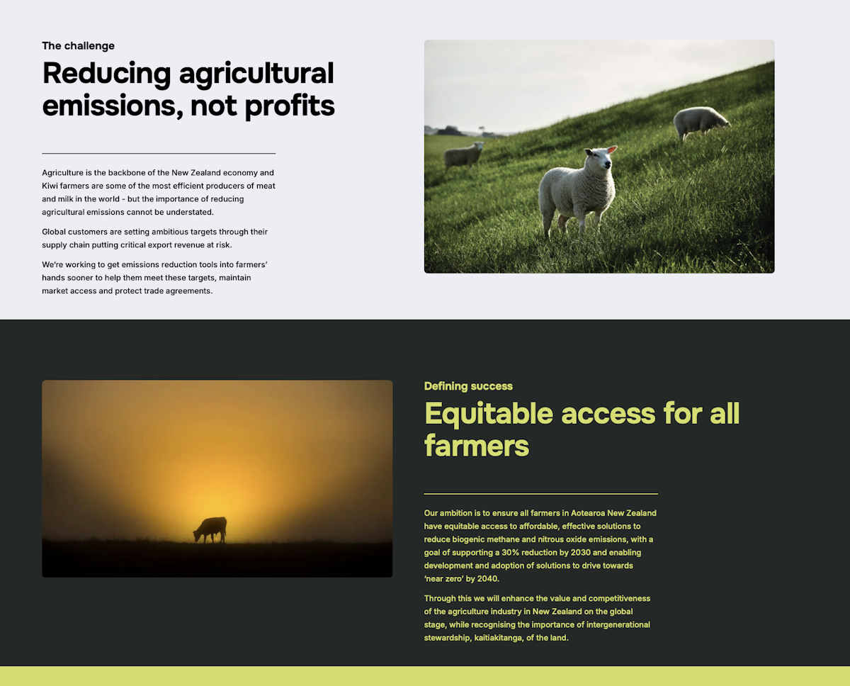 AgriZone homepage content with images of animals