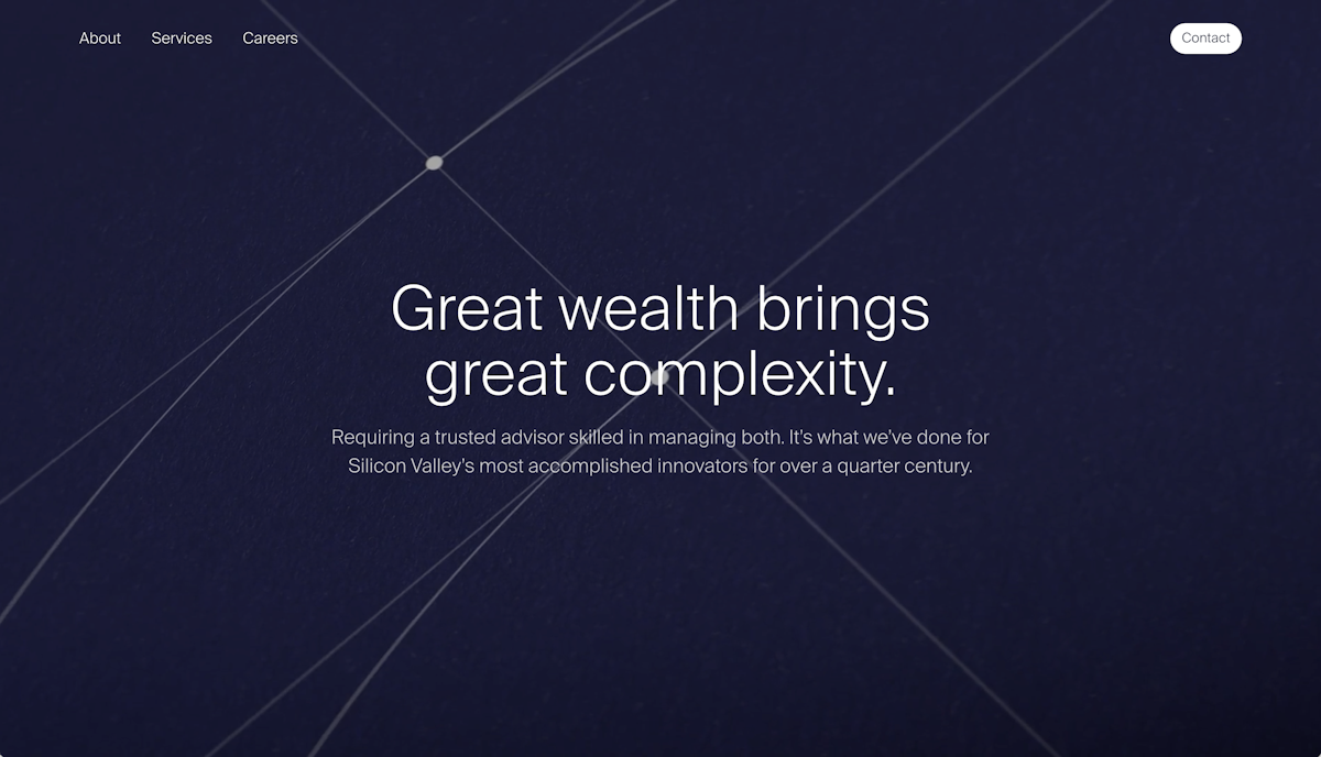 Homepage with video playing in background revealing logo
