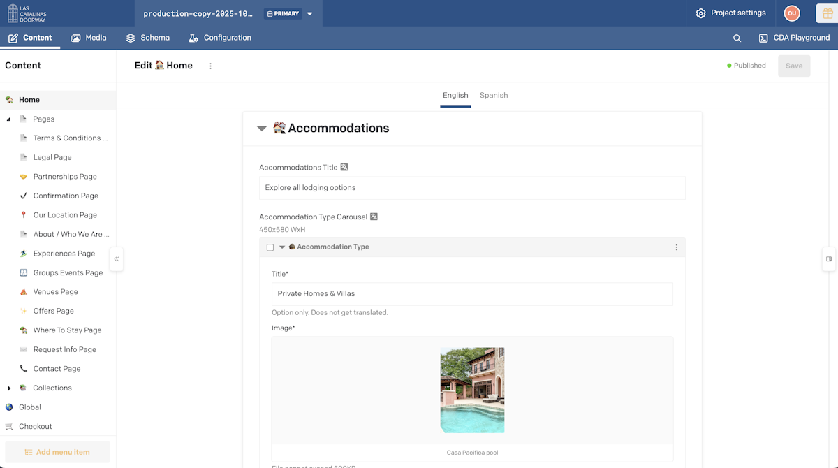 las catalinas doorway dato cms