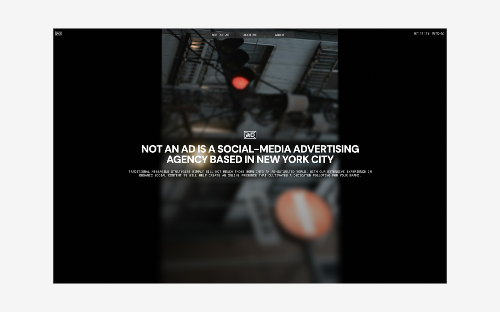 NOT AN AD Landing Page