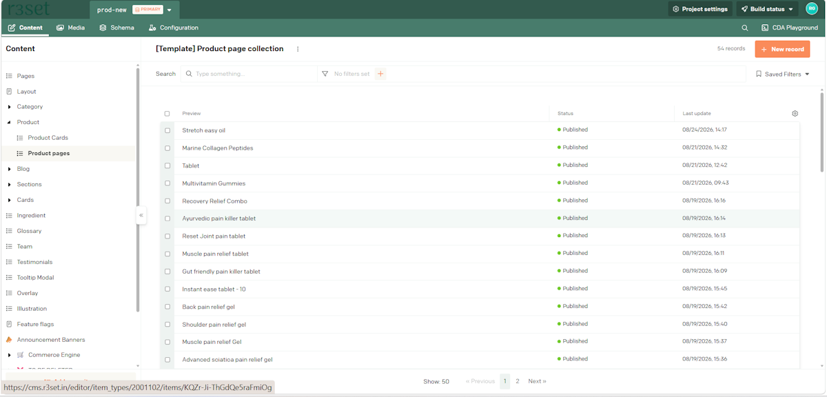 DatoCMS Product Content Management