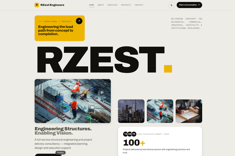 RZest Engineers Homepage