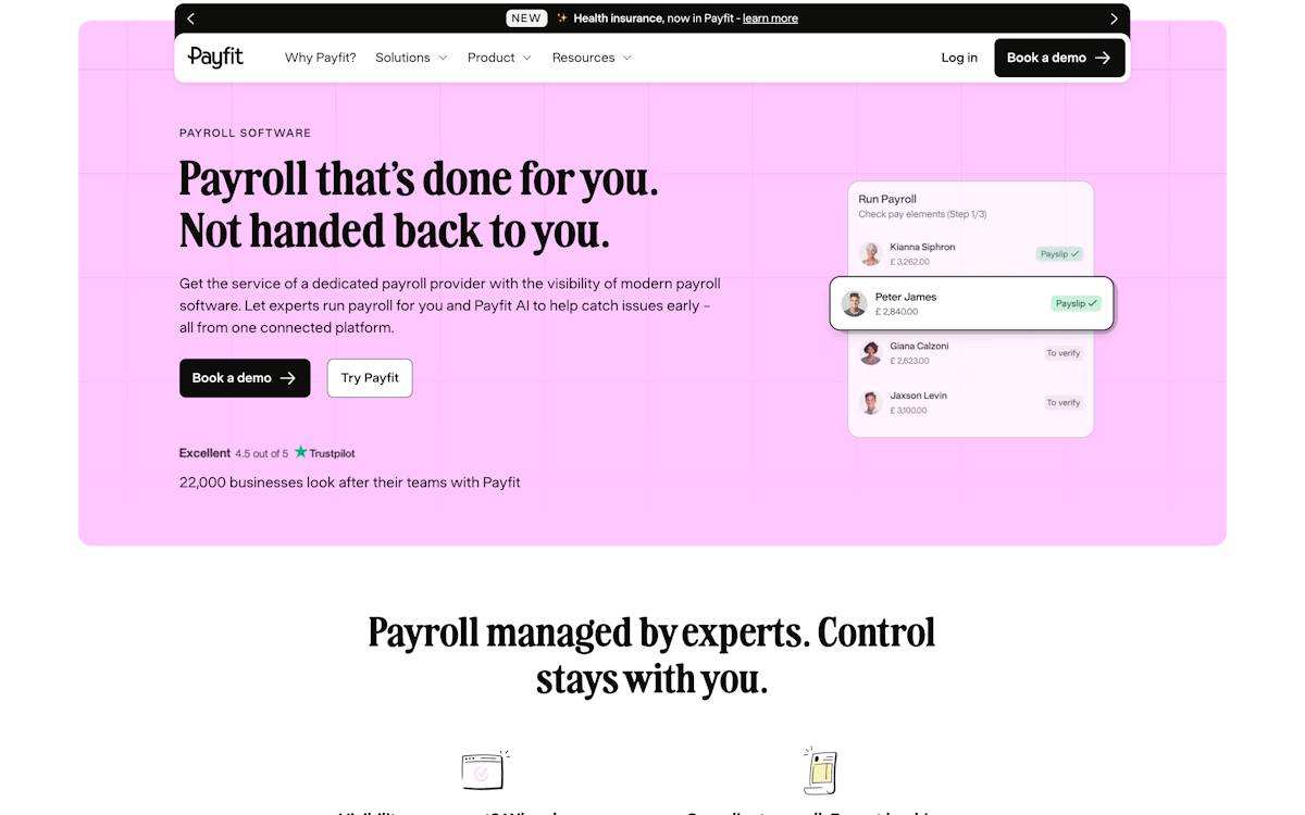 Payroll product page