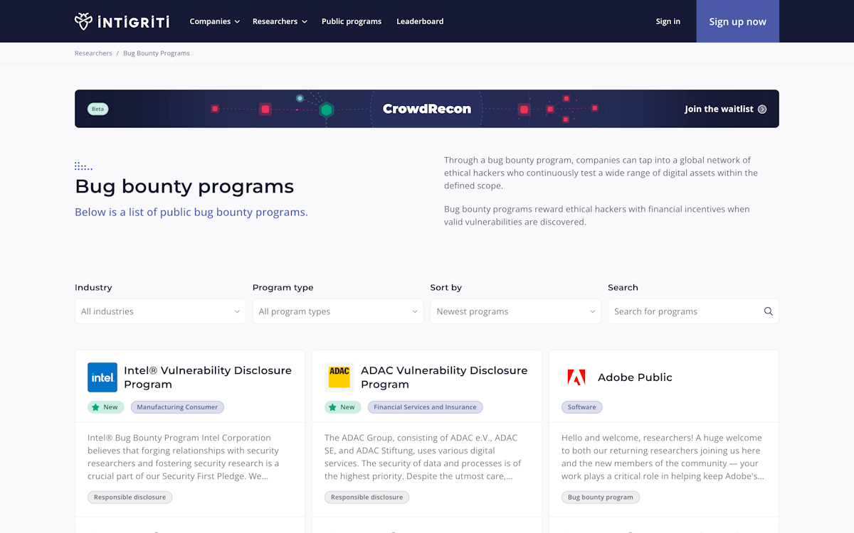 Bug bounty programs