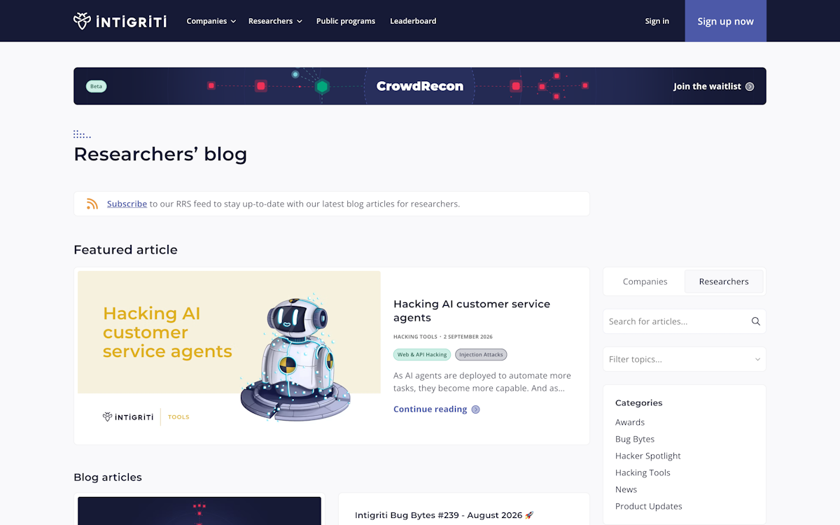 Researchers blog