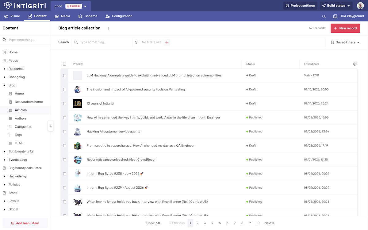 Blog articles in DatoCMS