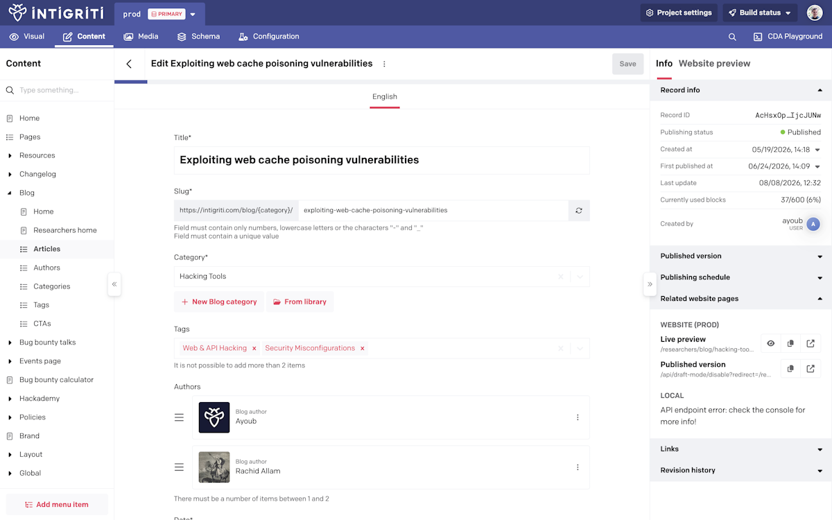 Blog article in DatoCMS