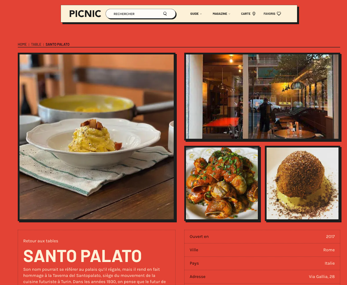 The Picnic Guide - Restaurant Card