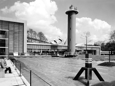 1958, Brussels, Architects: Gerrit Rietveld (1888–1964),  Jo van den Broek (1898–1978),  Jaap Bakema (1914–1981),  Joost Boks (1904–1986)