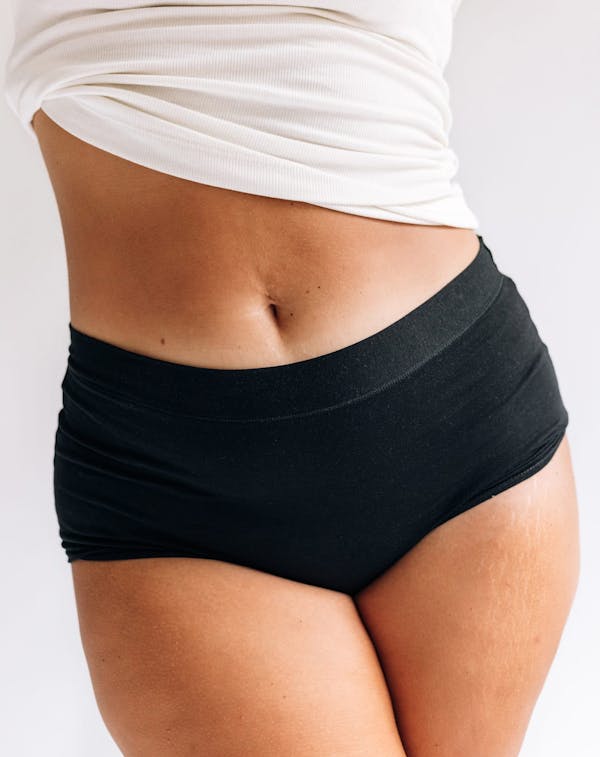 woman in black underwear