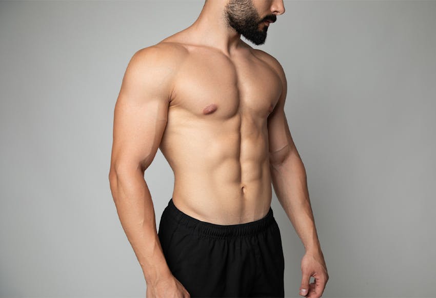 man looking to side