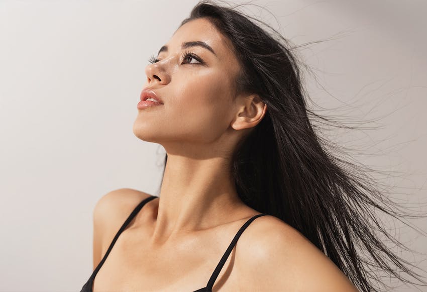 women hair blowing