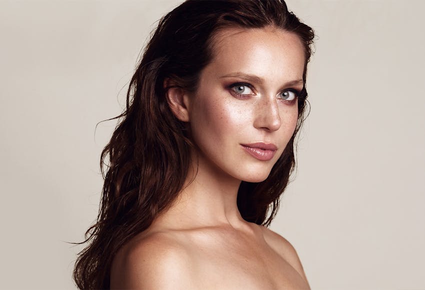 woman looking into camera