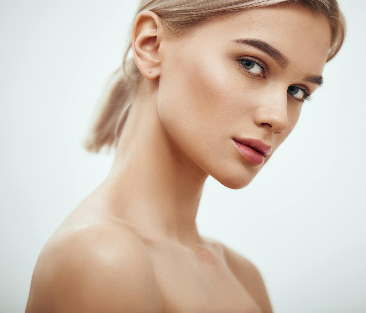 woman looking into camera