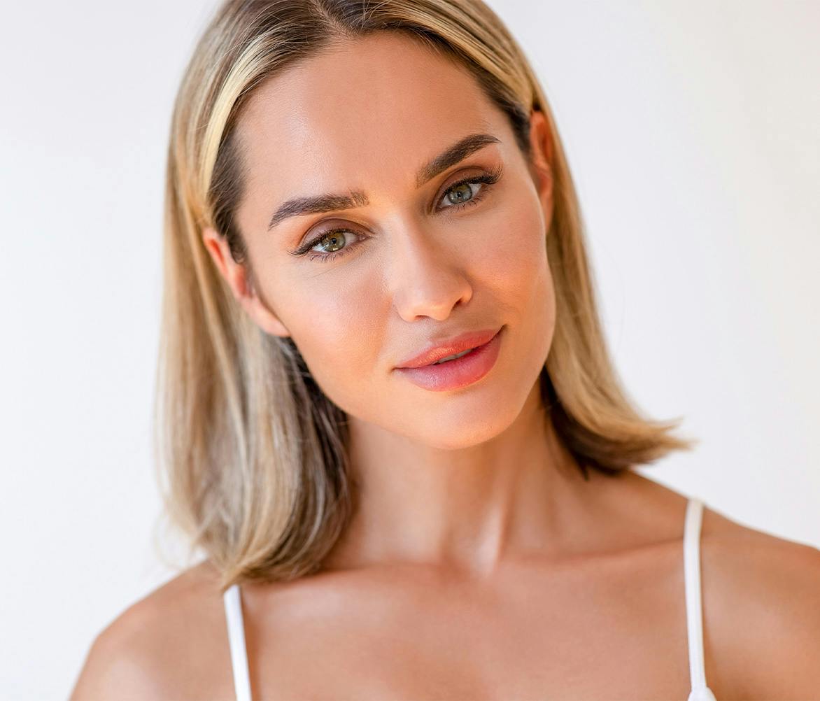 woman looking into camera