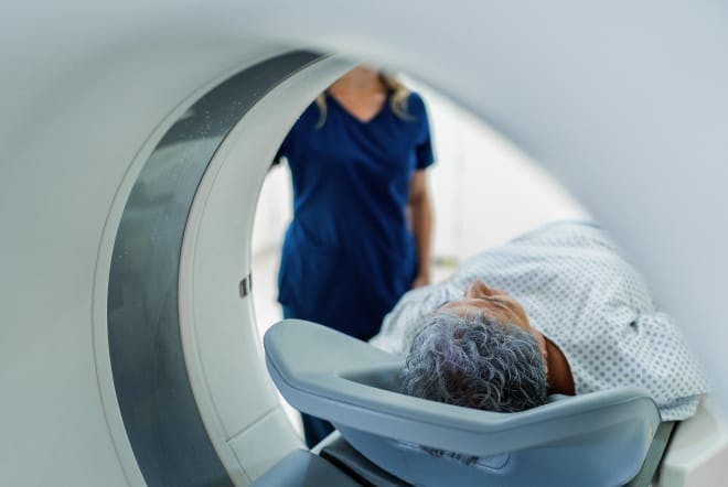person getting a cat scan