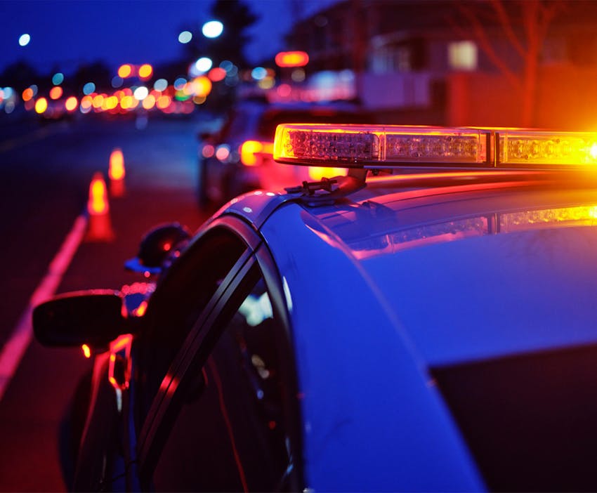 police car at night