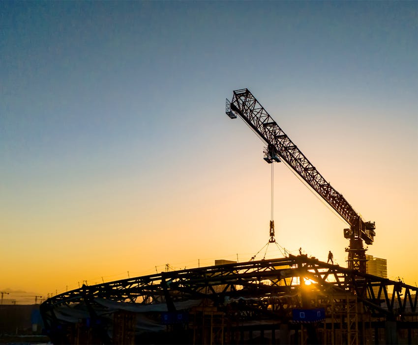 A crane at a construction site
