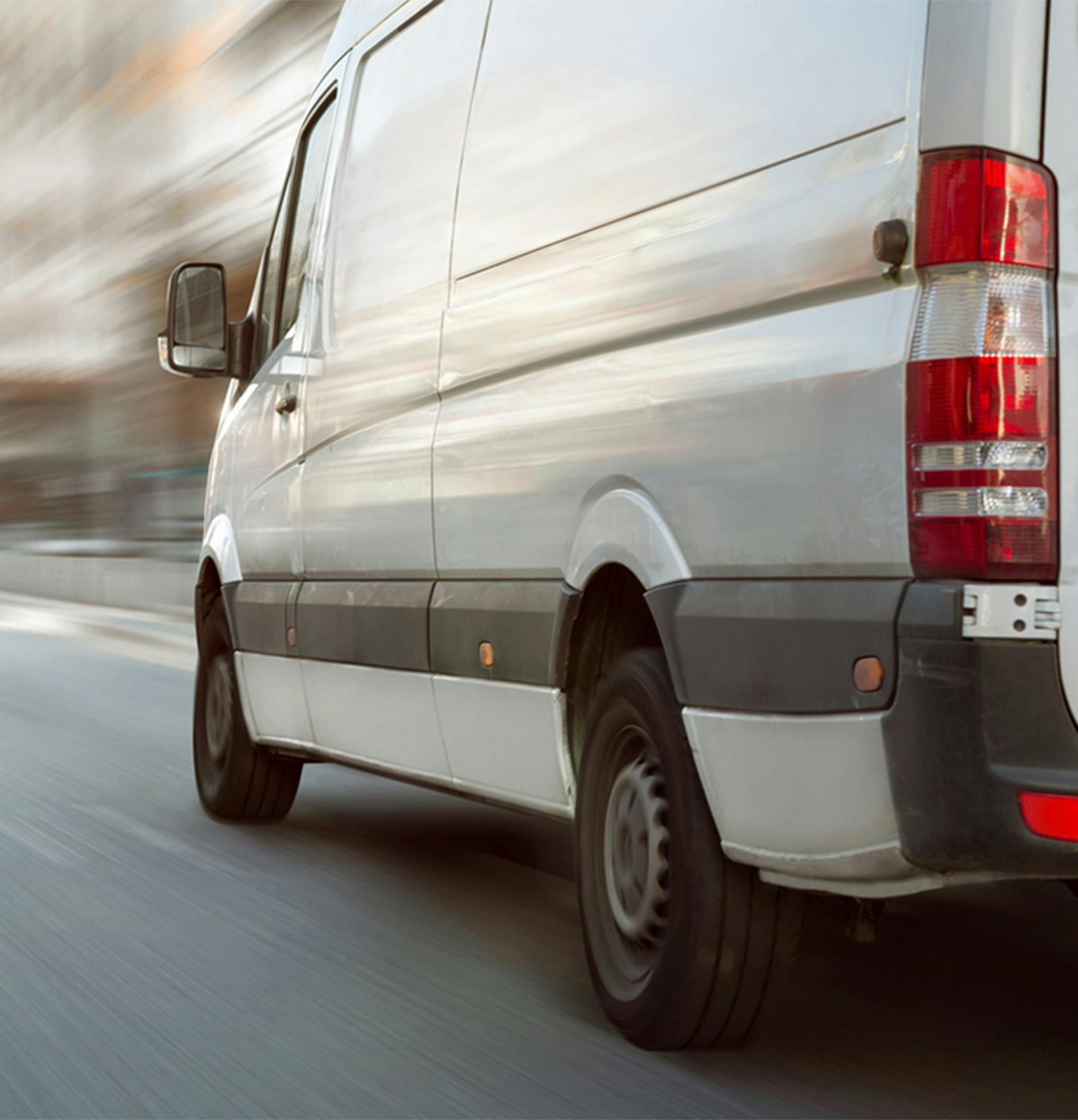 A commerical vehicle driving