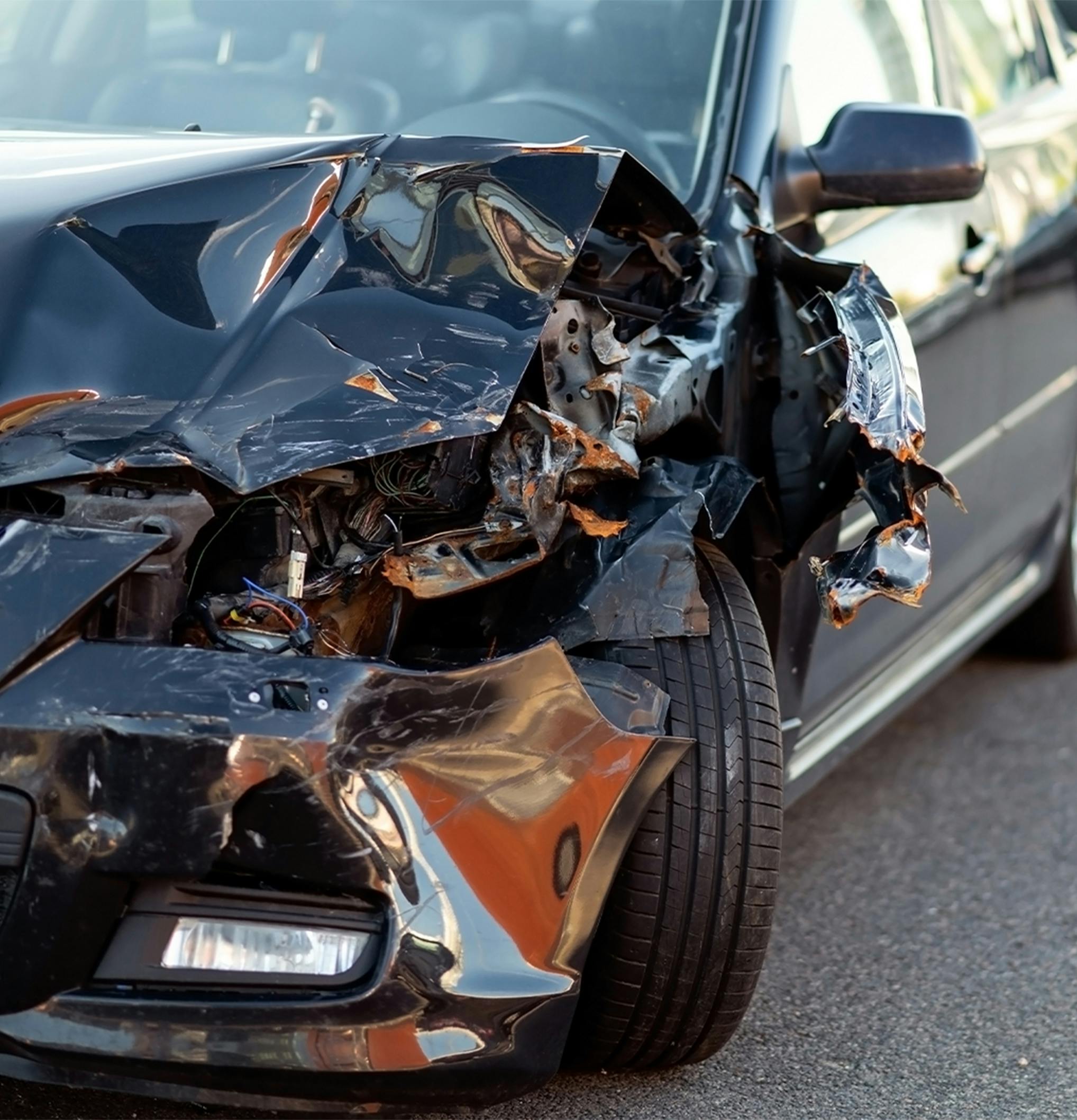 a crashed car