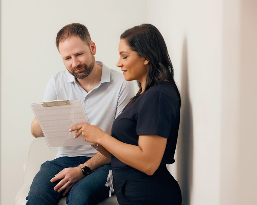 doctor and patient speaking