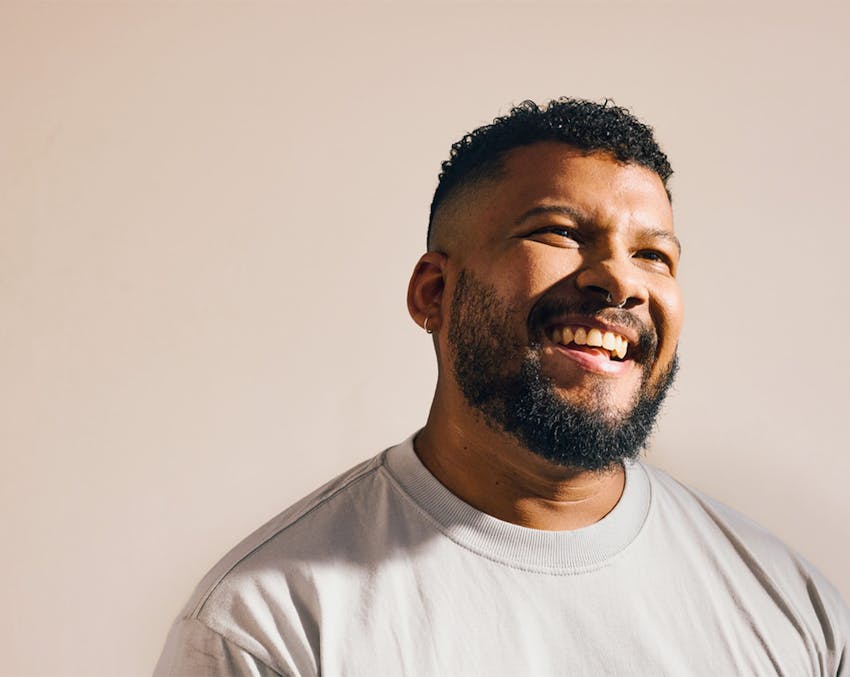 a man smiling