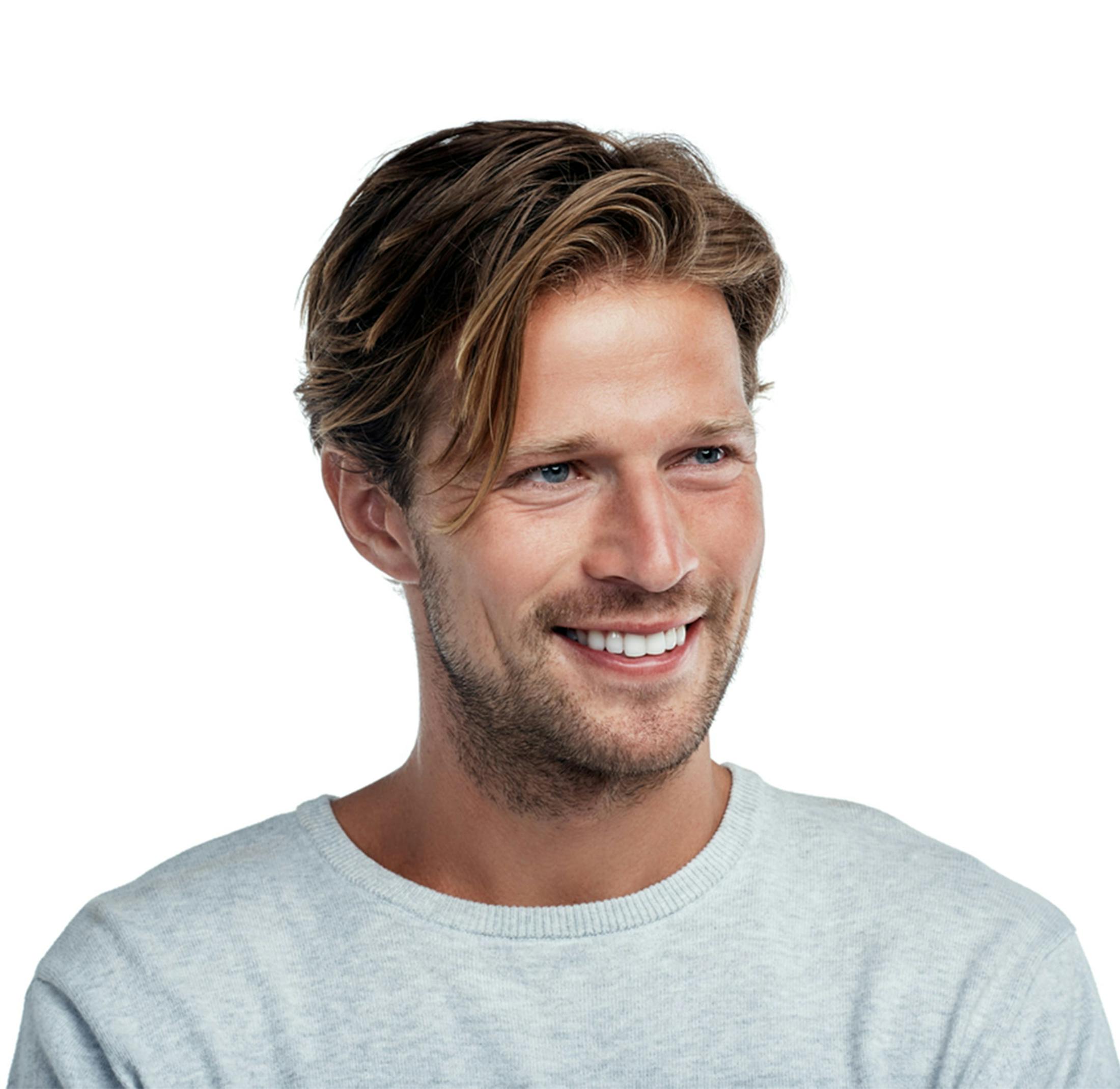 a man smiling