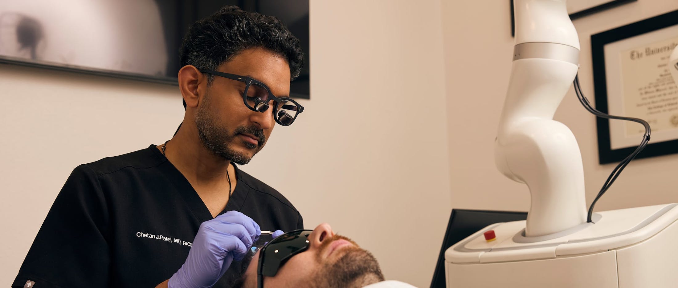 Chetan J. Patel with patient