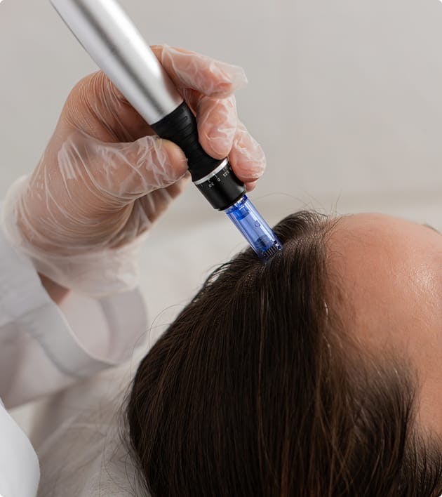 person getting Exosome Needle-Less Therapy