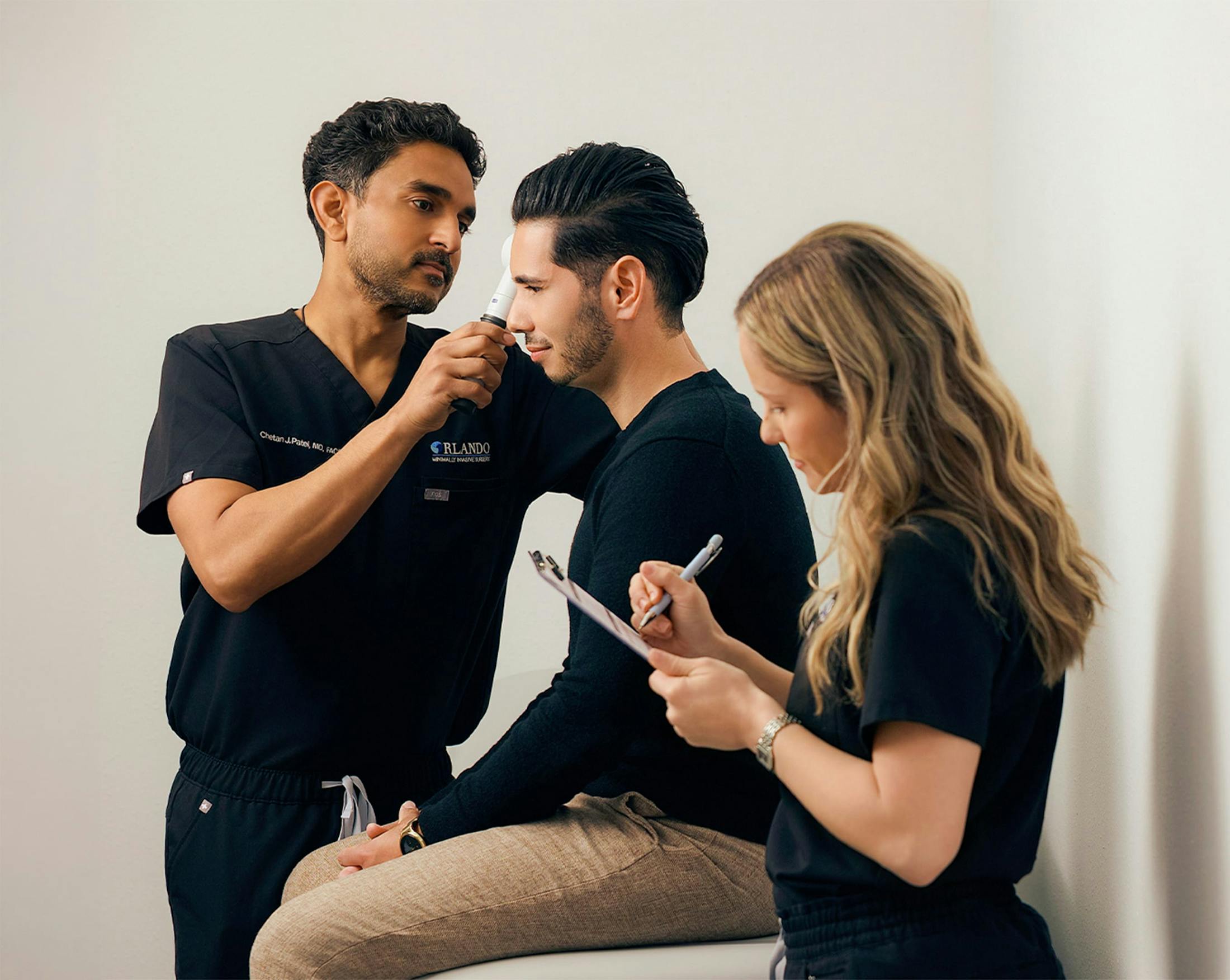 Dr. Patel with a patient