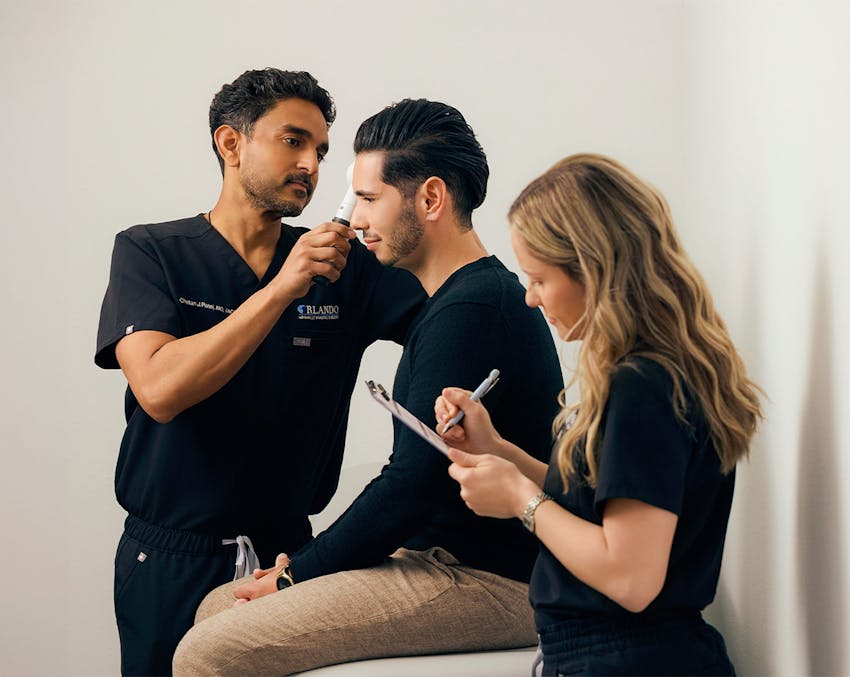 Dr. Patel with a patient