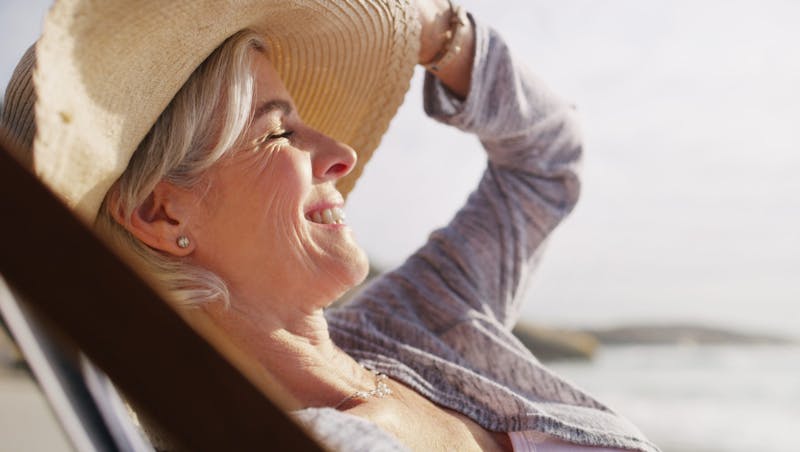 woman wearing a sunhat