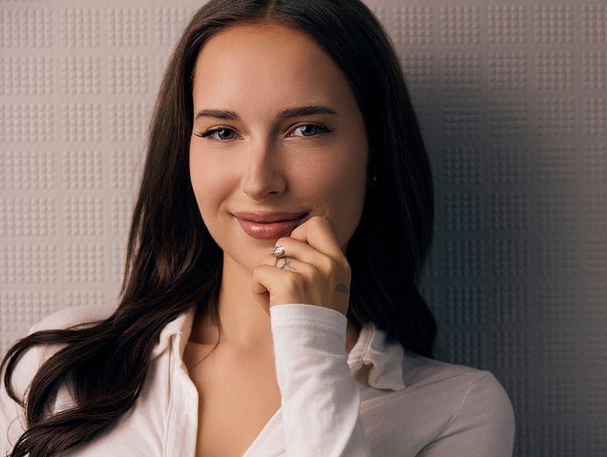 woman smiling