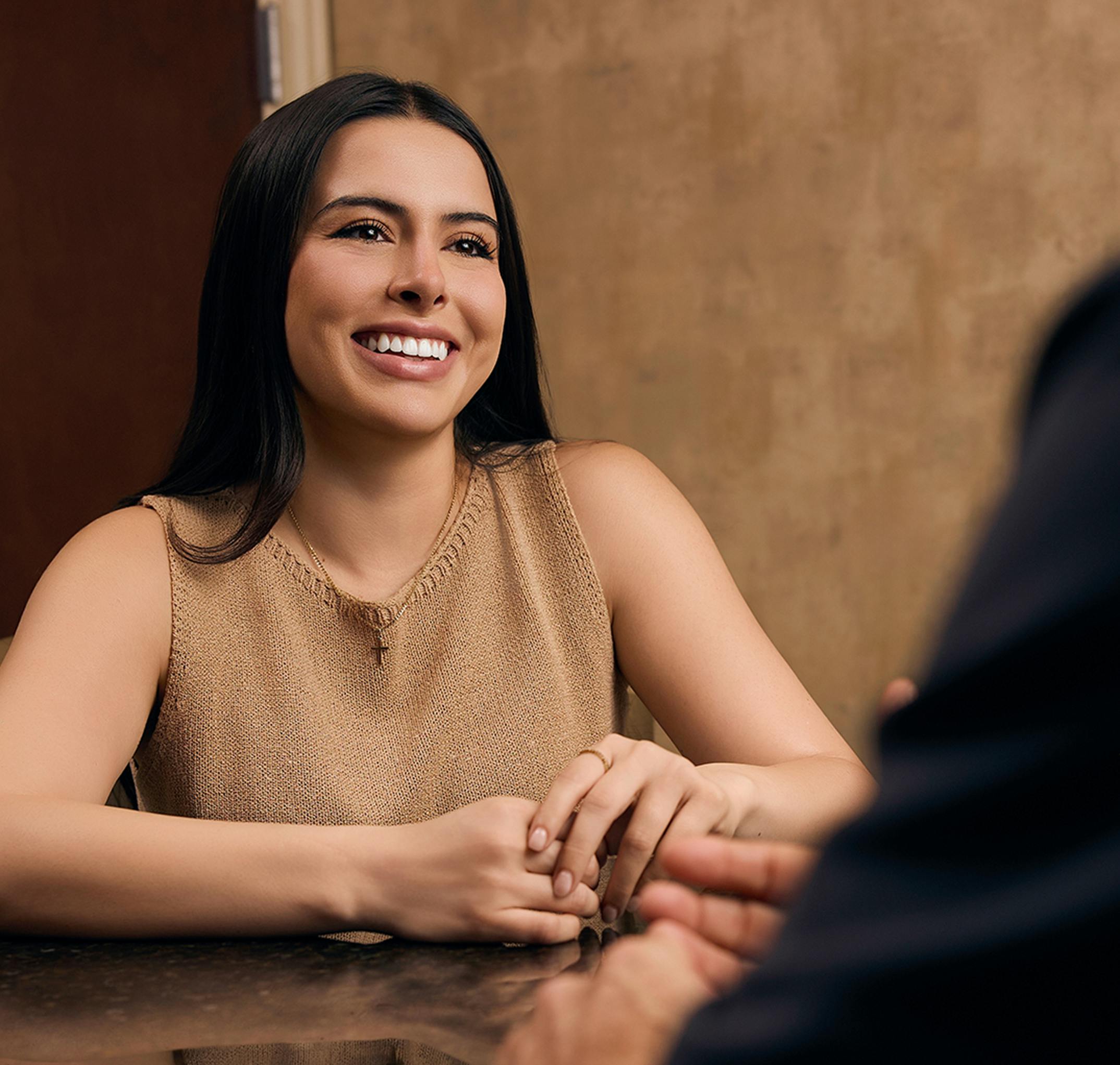 woman laughing with the doctor