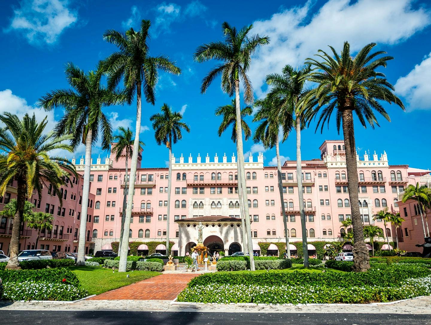 large pink building